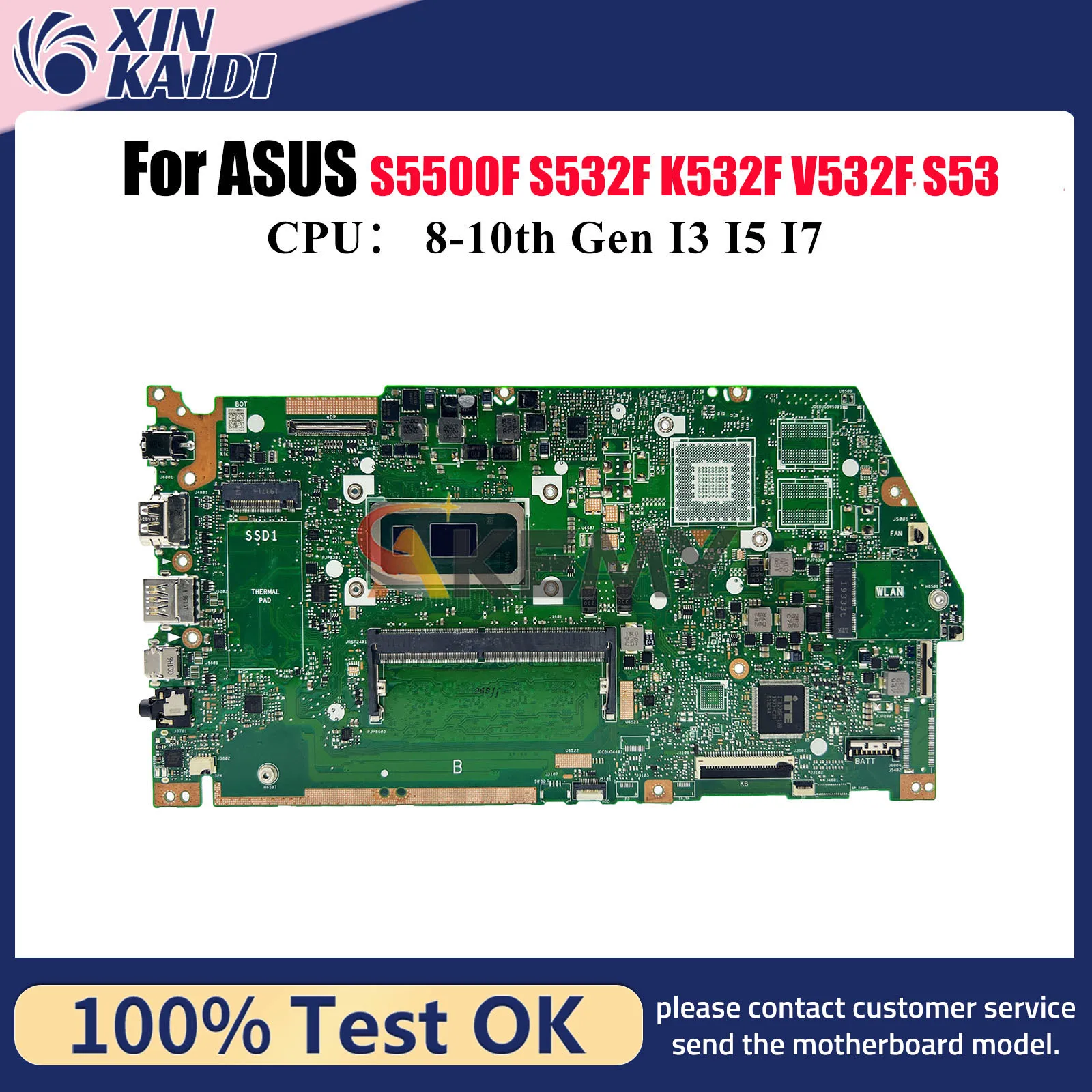 

X532FA Материнская плата для ноутбука ASUS S5500F S531F X532FAC X532F K531F K532F X532FLC X532FL V532F S532F Материнская плата с процессором I3 I5 I7