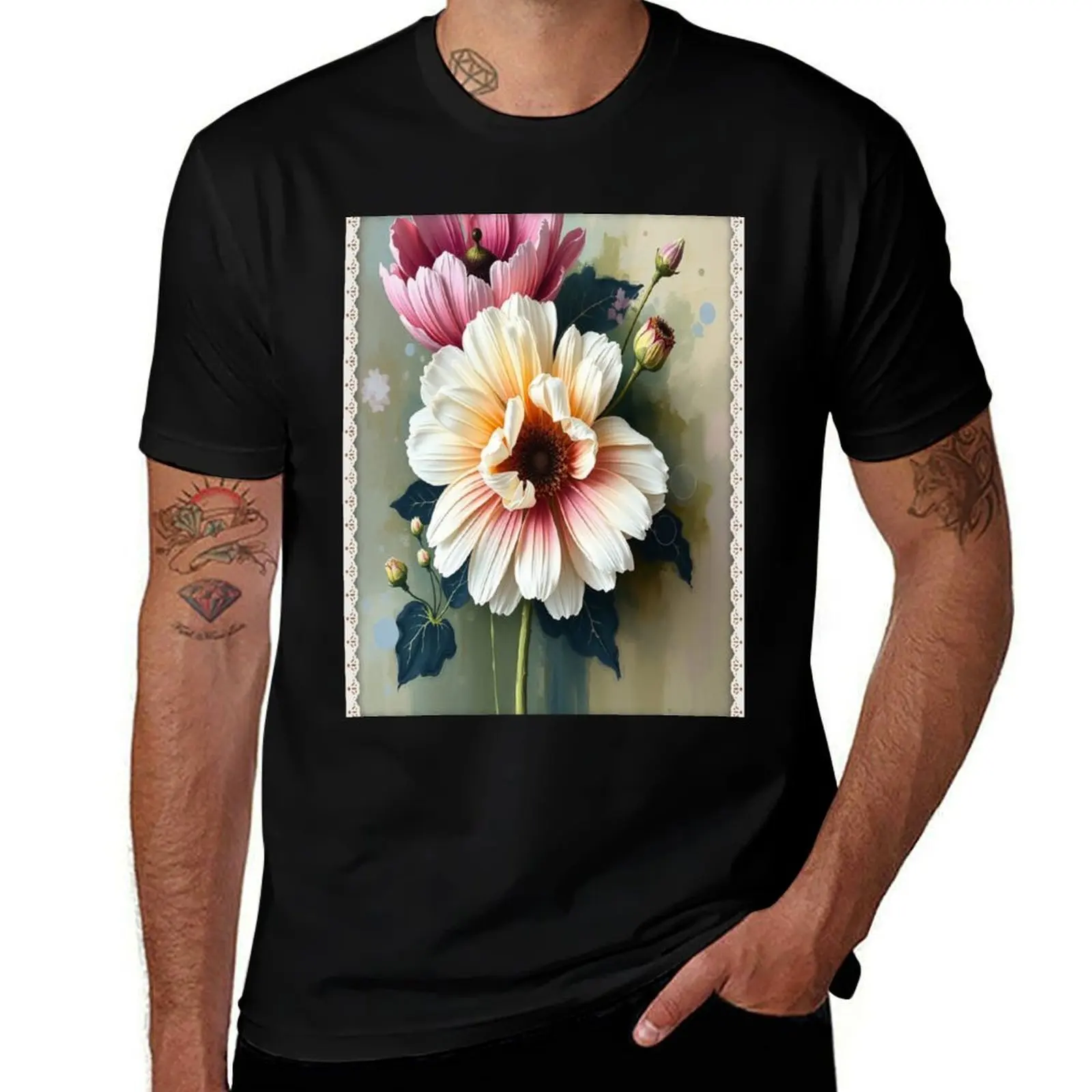 

Dreamlike blossoms in surreal harmony – Floral Art by KI artist FotoworldEdel T-Shirt cotton graphic tees t shirt for men