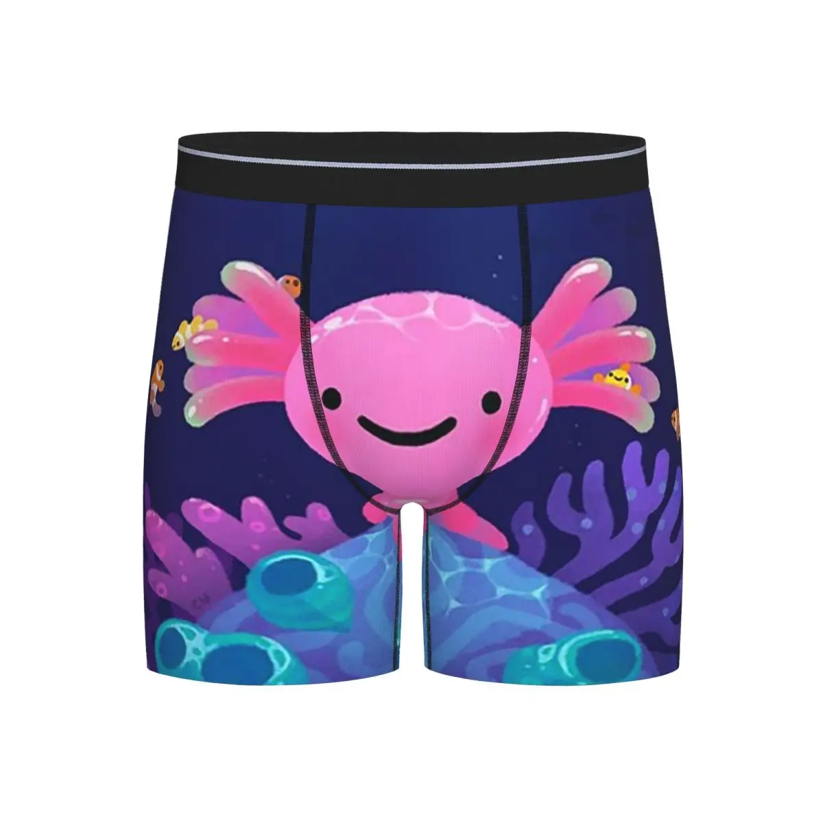 

Long Boxer Underpants Shorts Coral Axolotl Panties Men Breathable Underwear for Homme Man Boyfriend Gifts