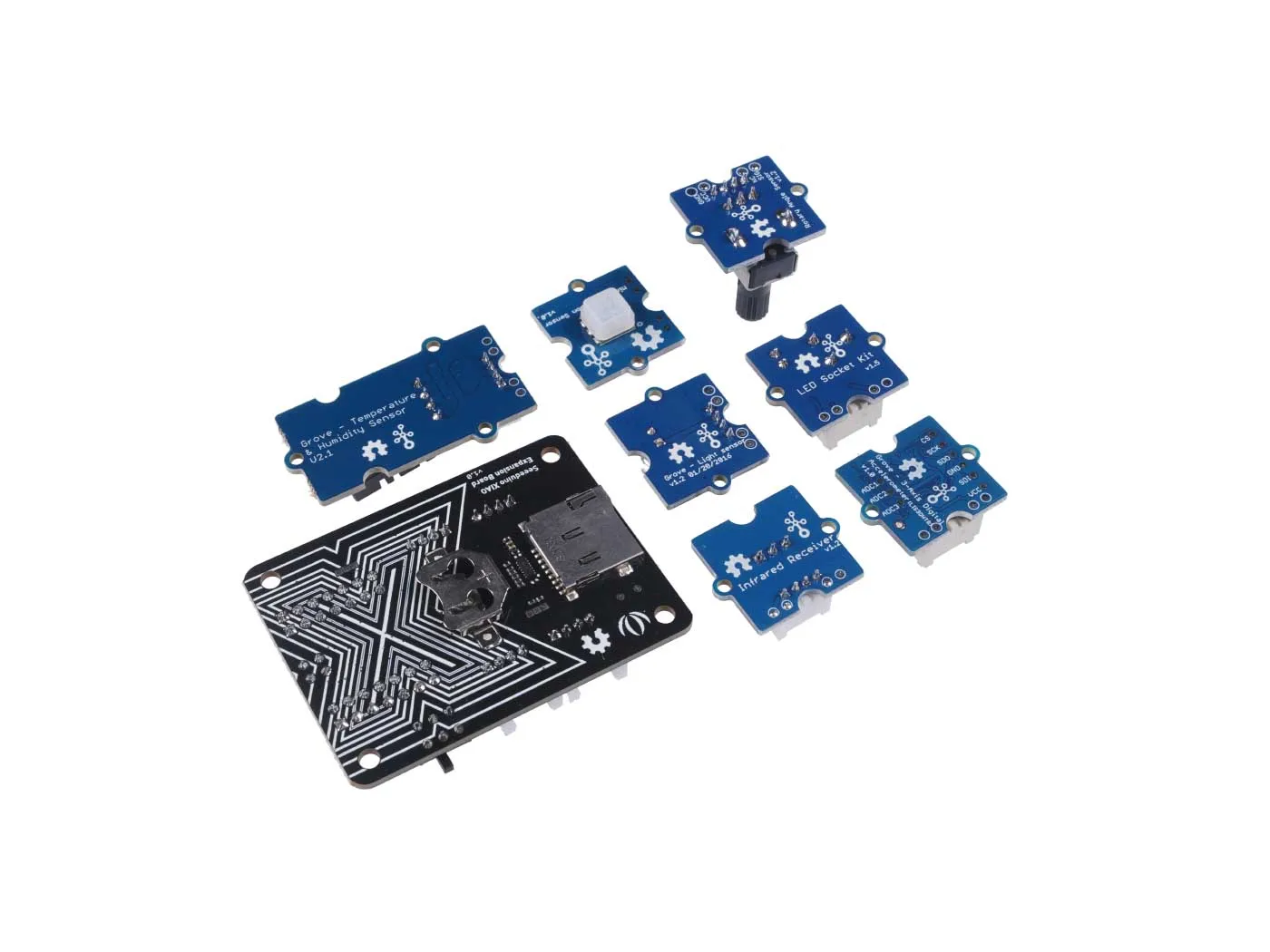 Grove Starter Kit for Seeed Studio XIAO, Grove Sensor Beginner Kit, Grove Modules, Controllable Components, with Free Courses
