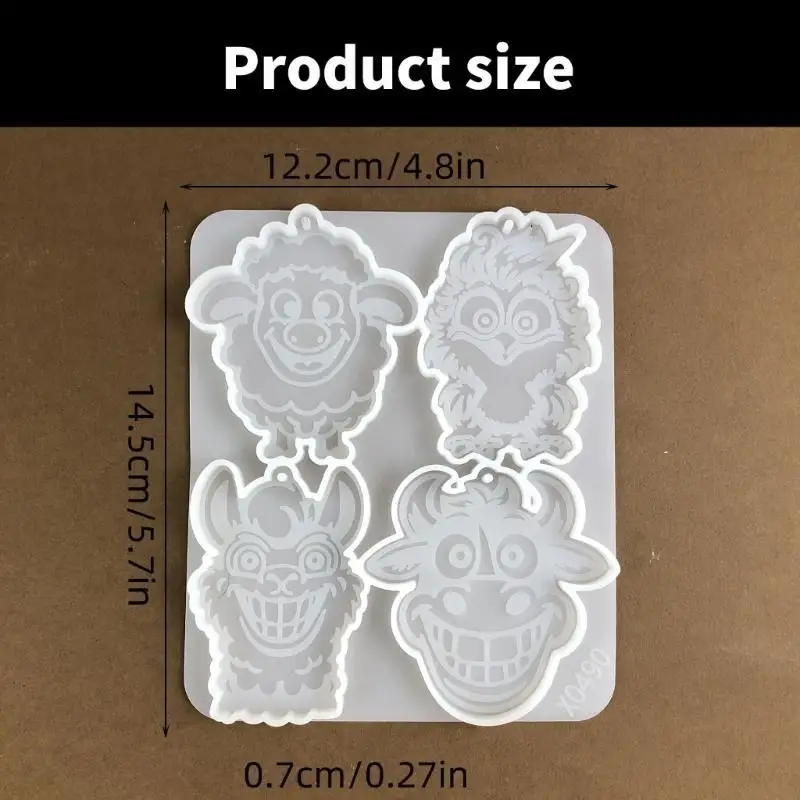 

91AF прочная силиконовая плесень для брелок с различными дизайнами животных, идеально подходящие для домашнего ремесла и детей