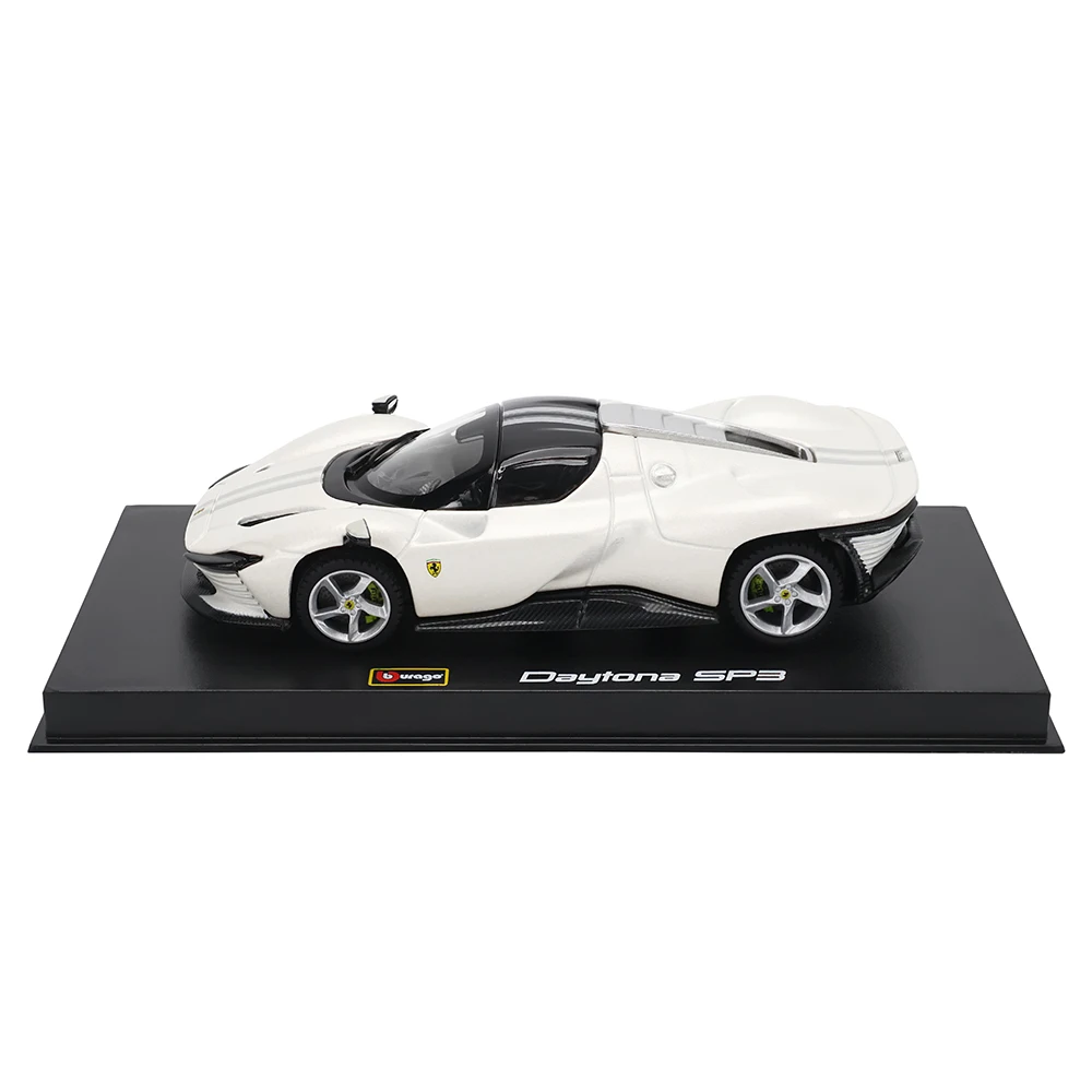 Bburago 1:43 Ferrari DAYTONA SP3 Monza SP2 white Alloy Luxury Vehicle Diecast Pull Back Cars Model Toy Collection Gift