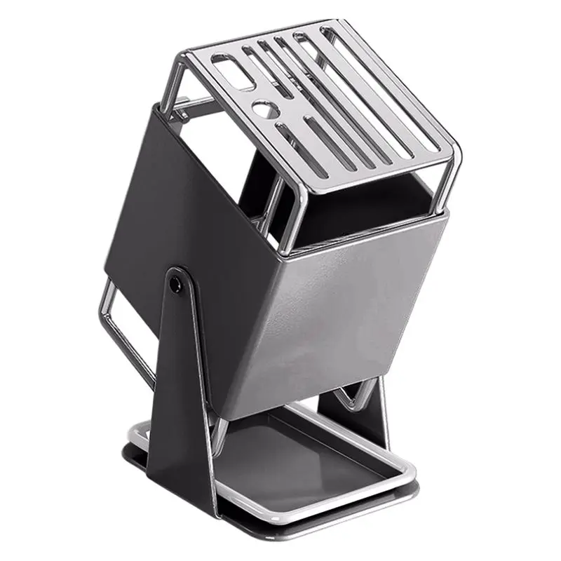 AEE8-Knife Rack Kitchen Household Countertop Knife Holder Integrated Block Storage Rack Detachable Draining No Installation