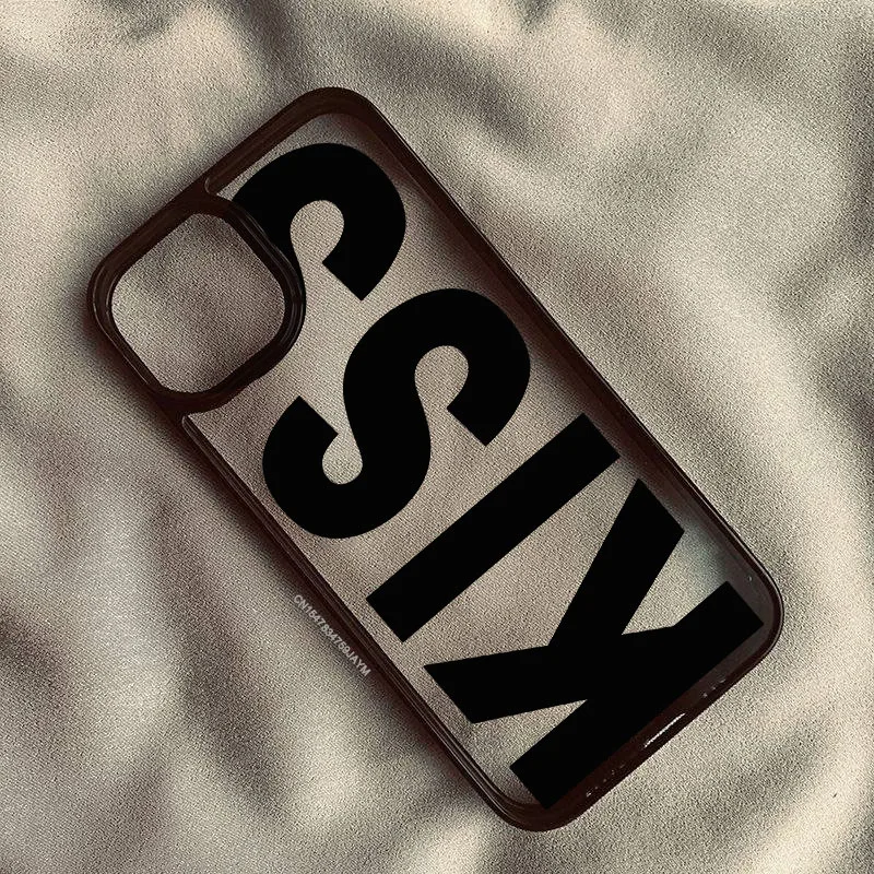 بسيطة الوردي الأسود رسائل قبلة قضية الهاتف آيفون 15 16 13 17 14 برو ماكس 12Mini 11 XR 7 8Plus للصدمات واضح الغلاف الصلب حقيبة #2