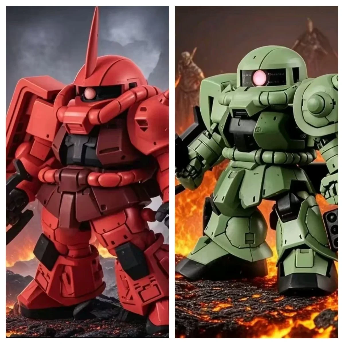 SS lindo modelo de ensamblaje de juguete Zaku Ii producción en masa een versión Q traje móvil Robot modelo Kit para edades de 8 años en adelante regalo