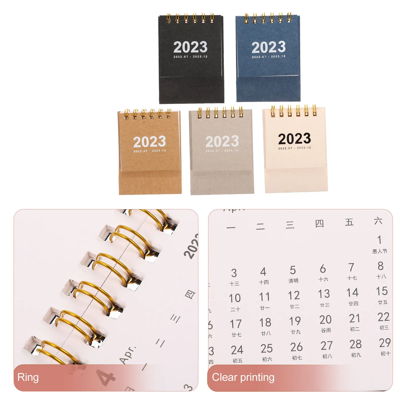 

Portable Mini Calendar Simple Color Design for Office Home Study Sturdy Build Easy Marking Functional Desk Organizer Household