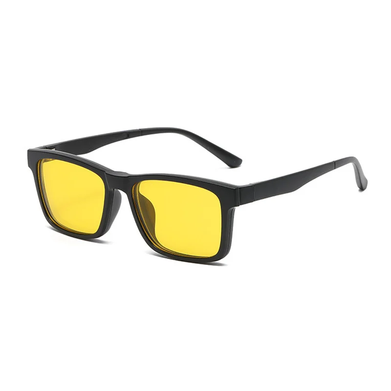 Shonemes Magnetic Polarized Sunglasses Clip on Square Shades TR90 Frame Outdoor Night Vision UV400 Sun Glasses for Men Women