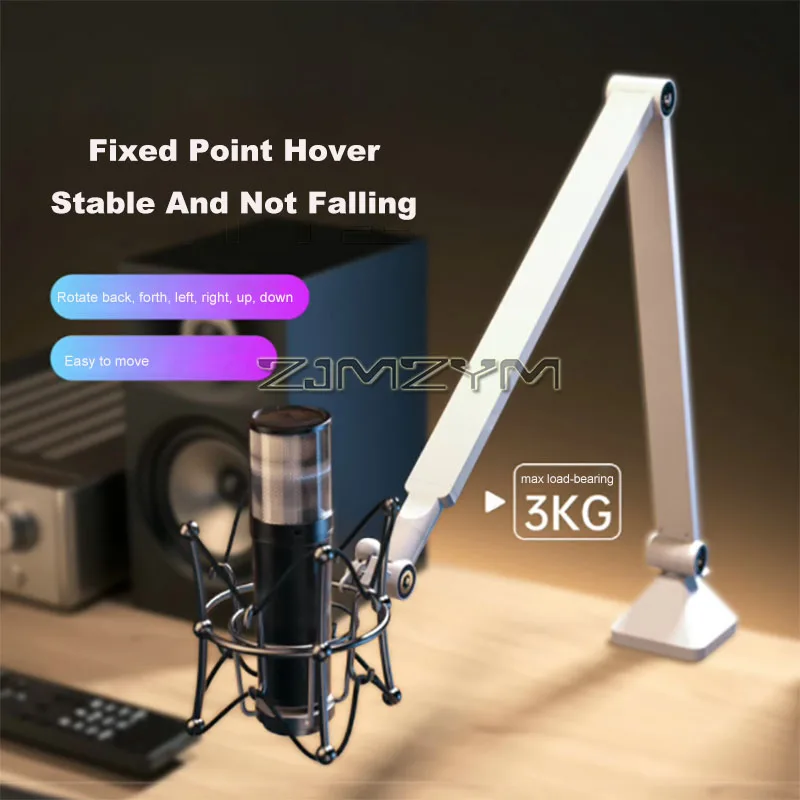 Mic Arm Stand Adjustable Desktop Metal Scissor Desk Mounted 360° Rotation Universal Microphone Arm