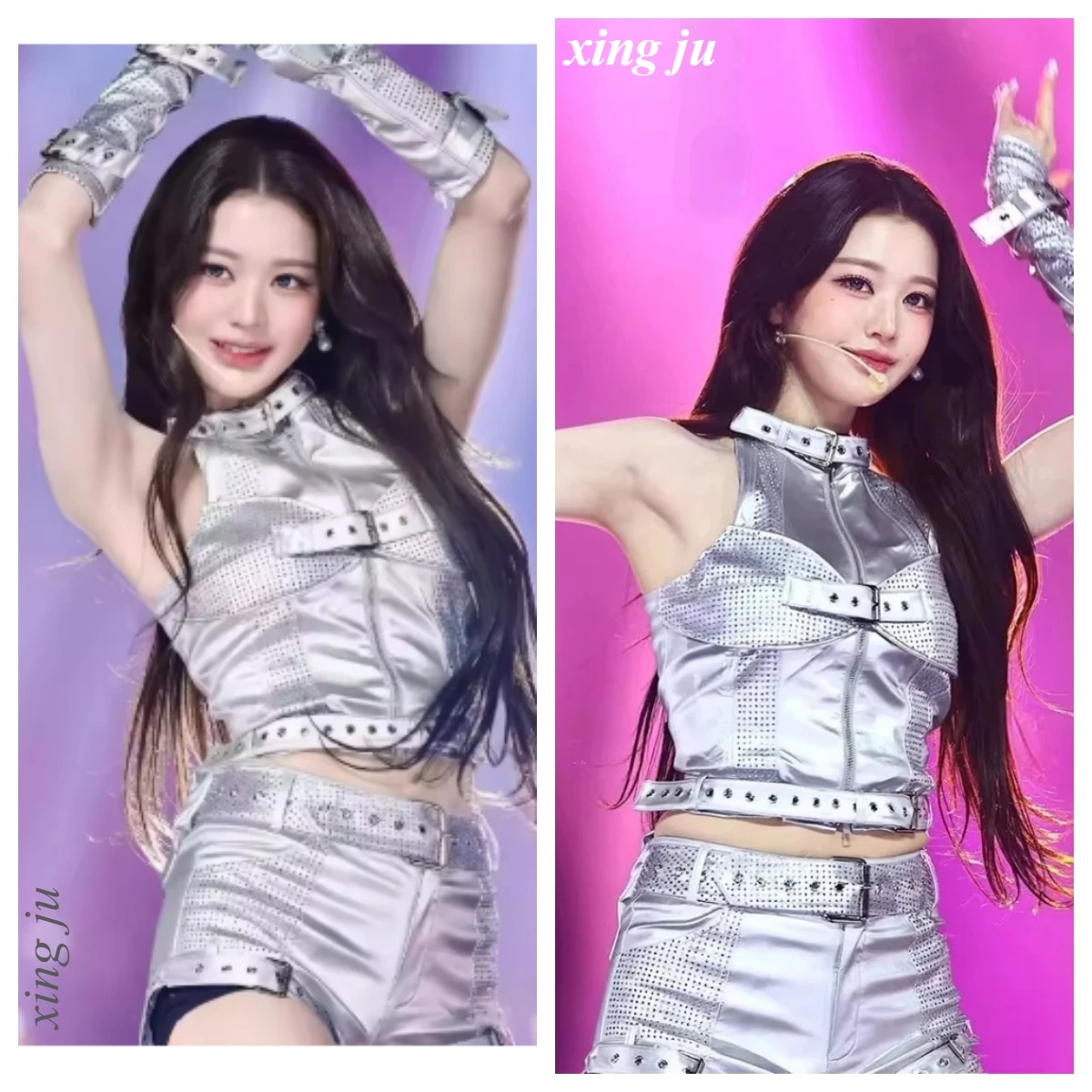 top-corto-ajustado-sin-tirantes-con-cuello-halter-plateado-de-xing-ju-kpop-traje-de-baile-de-jazz-para-cantante-ropa-de-actuacion-para-dj-de-club-nocturno