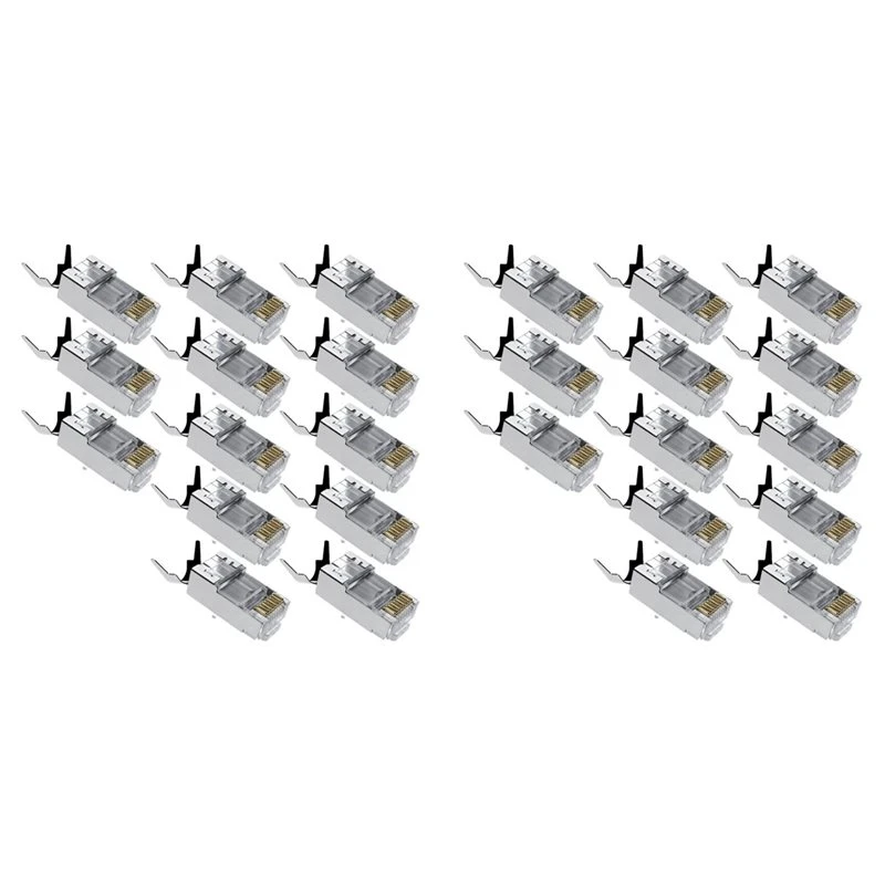 ABYP 40Pcs CAT7 Metal Shielded RJ45 Connector Ethernet Cable Plug CAT 7 Shielded RJ45 Connector