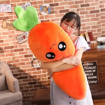45-110cm planta de dibujos animados sonrisa zanahoria juguete de peluche lindo simulación vegetal zanahoria almohada muñecas juguetes de peluche suaves para regalo de niños