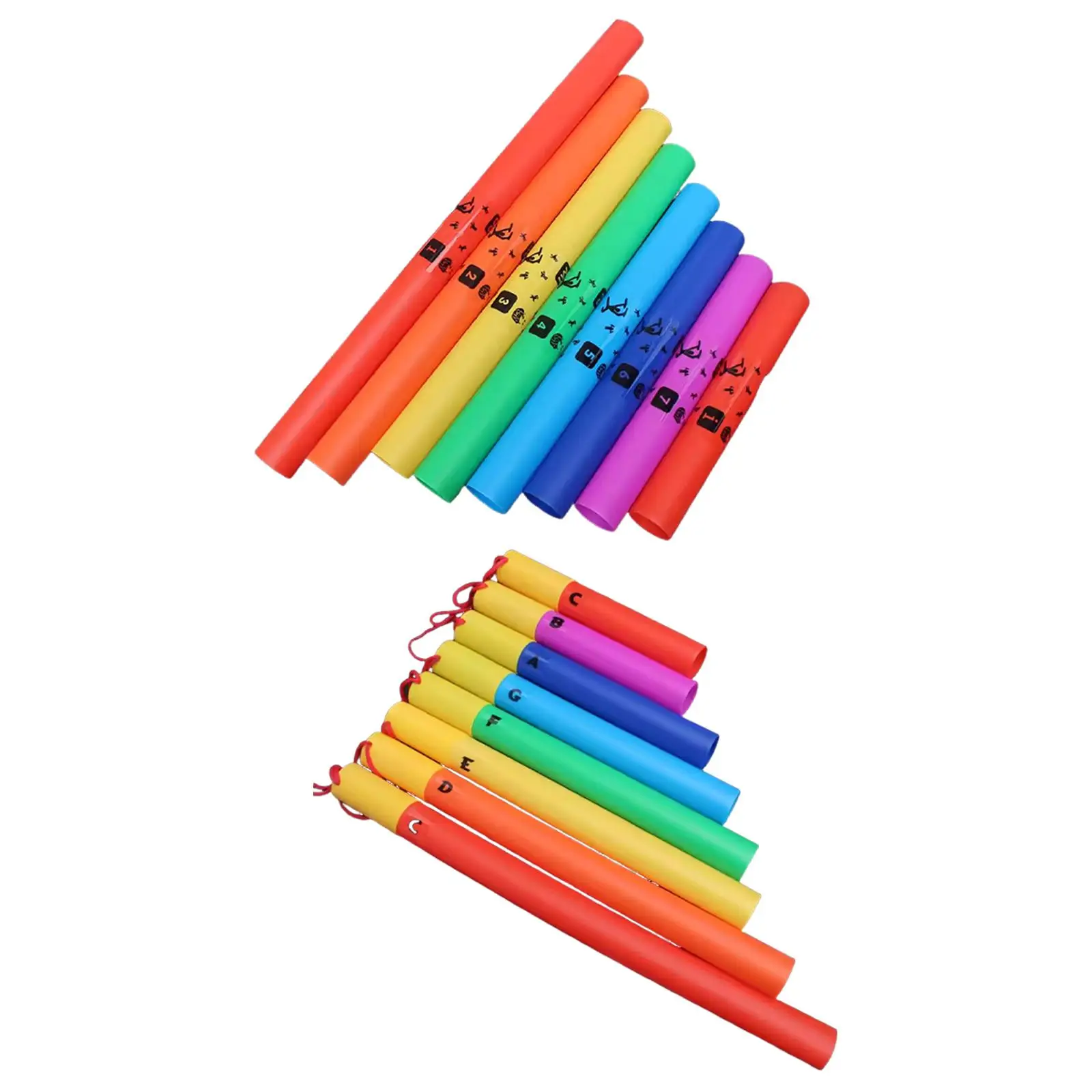

Musical Sound Tubes Diatonic Set of 8 Gift Idea Teaching Tools Colorful Classroom Instruments for Toddlers Kindergarten