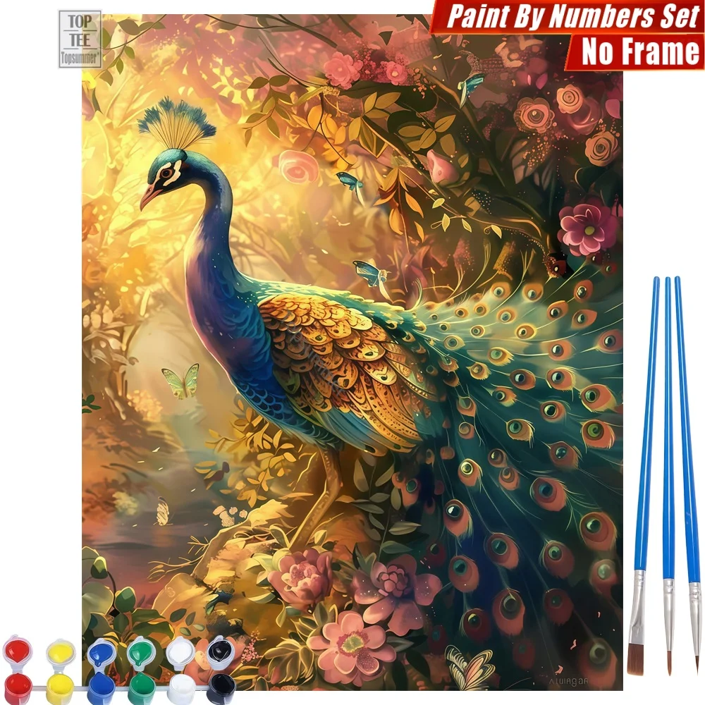 

Великолепный набор для рисования по номерам «Цветы павлина» — Настенный декор с переливающимися синими цветами, подарок на День мертвых для мамы