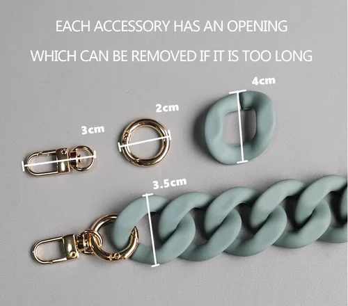 Imagen 2 del producto Correas de hombro acrílicas para bolso de mujer, correas de cadena acrílicas para bolso, bolsos, correa de bolso de cadena gruesa