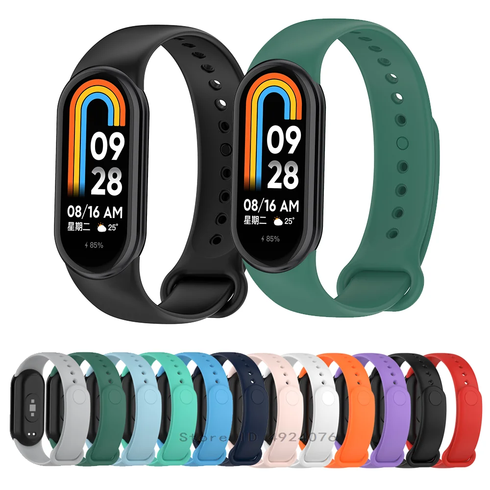 Silicone Strap For Xiaomi Mi Band 8 Smart Watch Watchband Bracelet for Mi Band 9 Correa for Miband 8 9 Wrist Strap Accessories