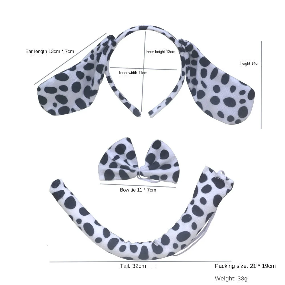 Girls Kids Children Dog Ear Headband Tails Bow Nose Skirt Animals  Set  Birthday Party Gift Headwear  Halloween Costume Cosplay