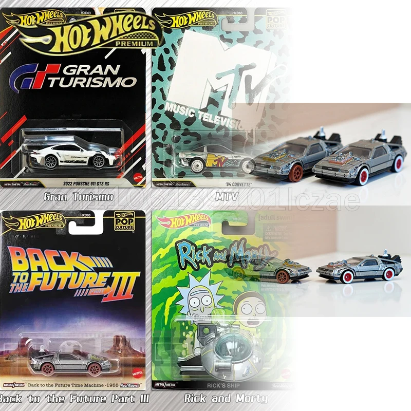 In Stock Hot Wheels POP Culture HXD63 2026P Case Porsche GT3 MTV BACK TO THE FUTURE Diecast Model Toys Model Cars Collection Toy