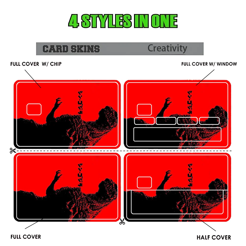 Monster G-GodzillaES Stickers Cartoon Credit Card Visa Debit Bank Charge Card Bus Metro Waterproof Sticker Decal Decoration view 2