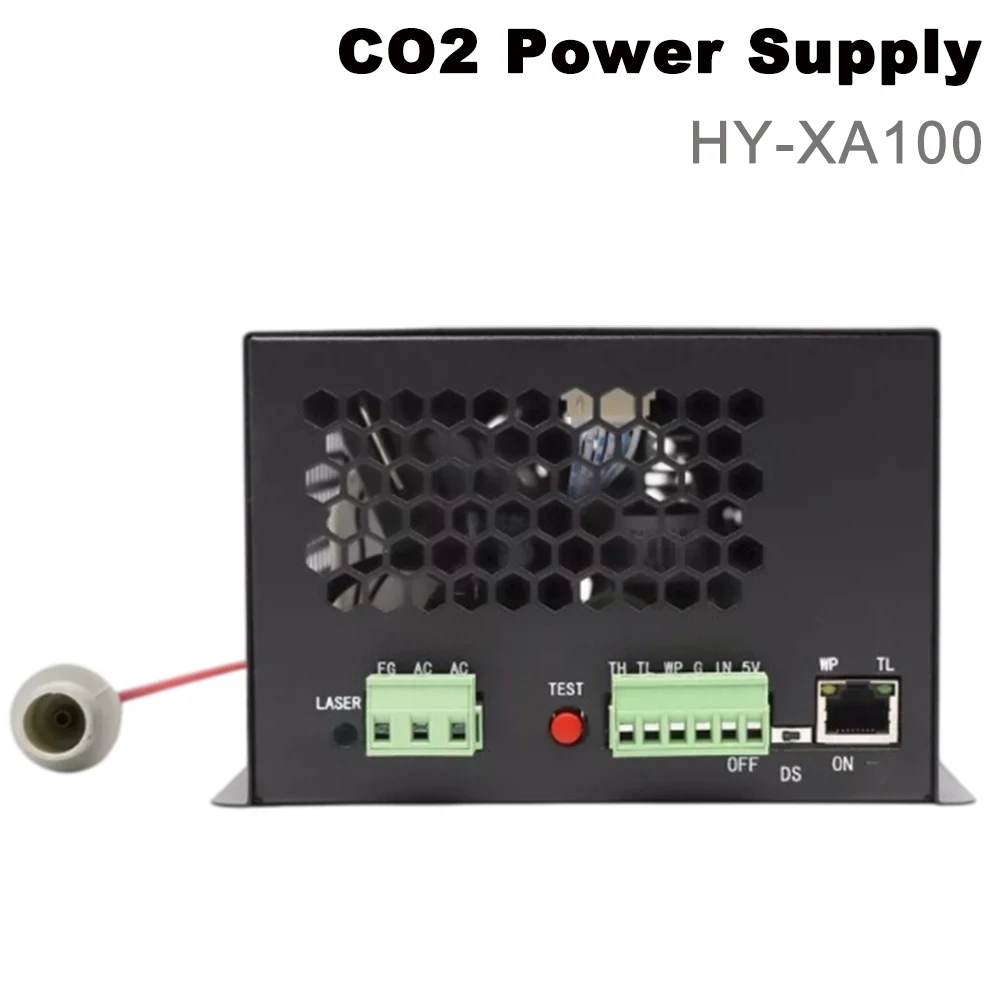 HY-XA100 Co2 Laser Power Supply 100W Source With LCD Panel For 80-100w Glass Tube And Laser Cutting Engraving Machine