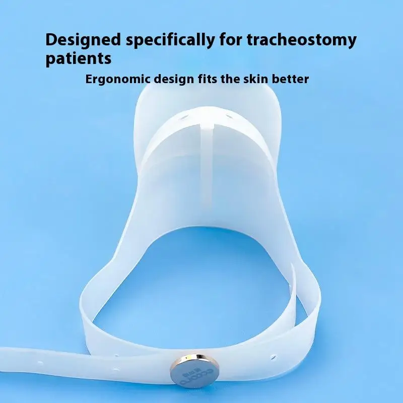 Trach دش يغطي درع مقاوم للماء غطاء القصبة الهوائية الرقبة الجلد ودية سيليكون مقاوم للماء تنفس حمام الحلق قناع #3