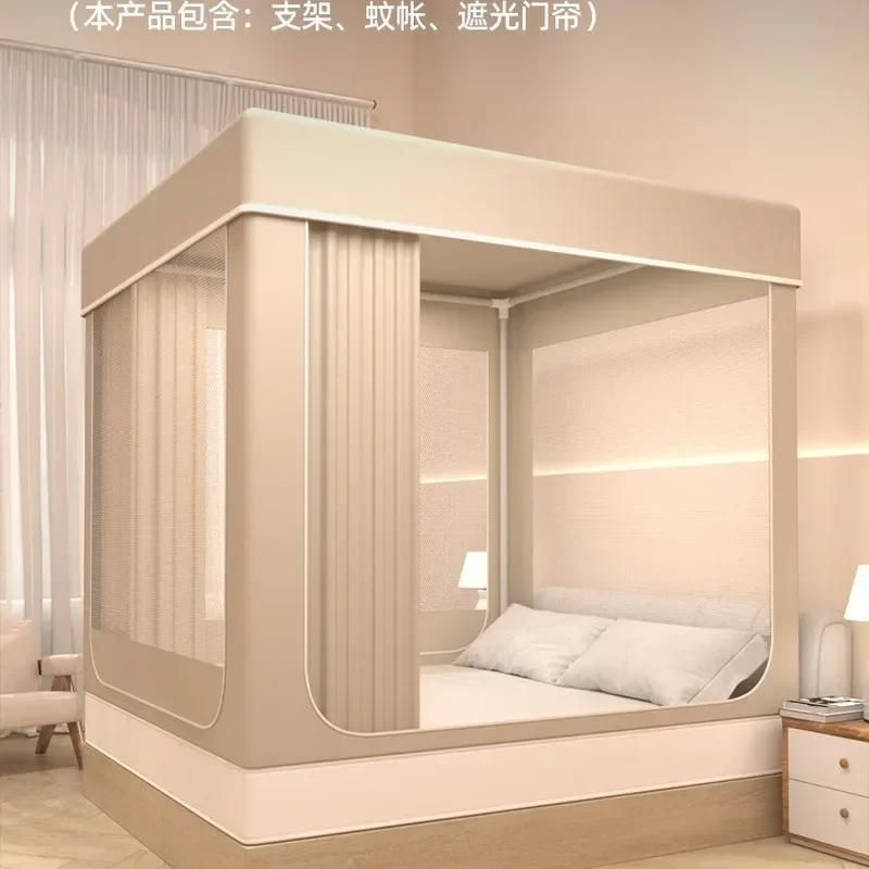 Luxury Full Blackout Ins Princess Style Mosquito Net Multi Door Bed Mounted Canopy Bedroom Mosquito Proof Light Shading Bed Tent