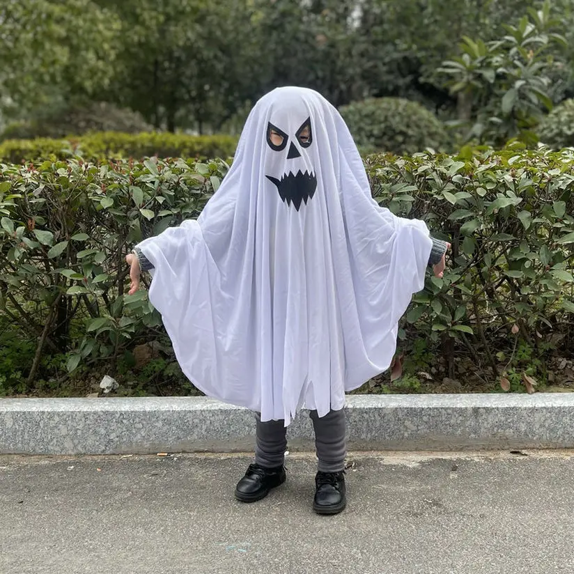 

Halloween White Cloak Ghost Festival Men Women Horror White Ghost Children Performance Clothing