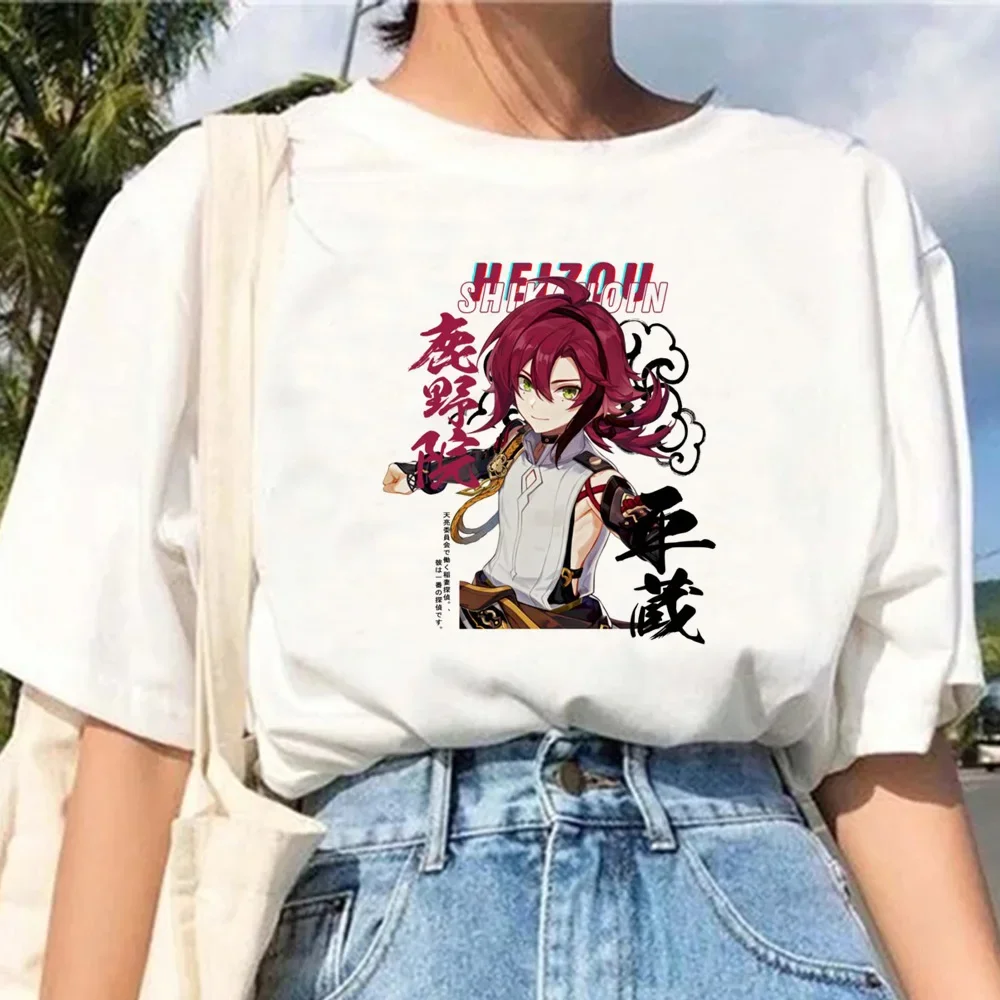 

Fashion Genshin Impact Women T-shirt Clothes Funny Short Sleeve Tee Shirt Female Streetwear Harajuku Round Neck Y2k Clothing Top