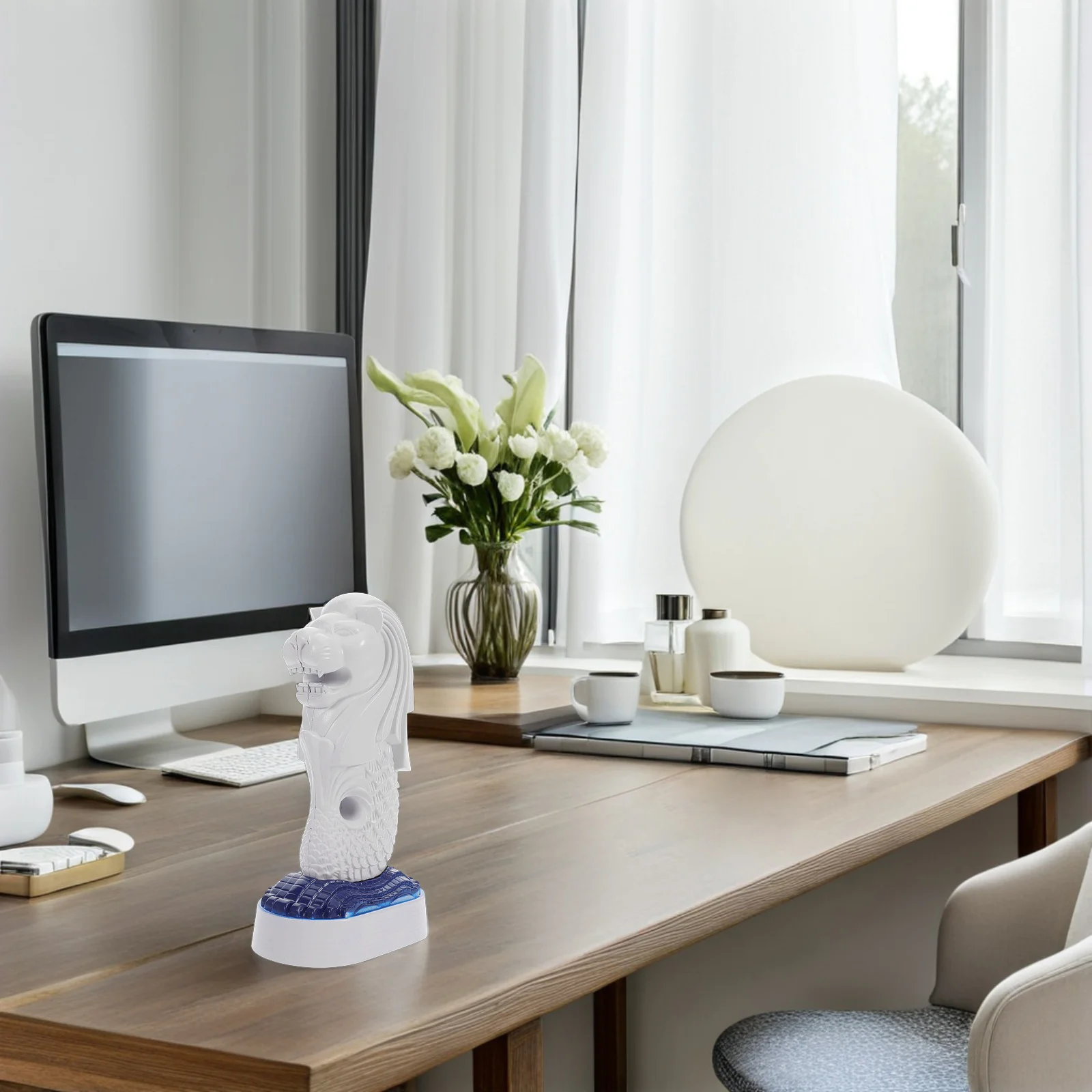 

Premium Merlion Art Piece for Desk Shelf Display Intricate Design Singapore Landmark Sculpture Prosperity Decoration Travel