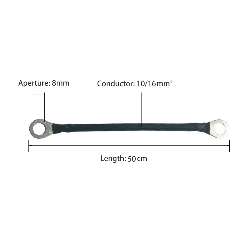 Zestaw kabli inwerterowych do akumulatorów z końcówkami 8/6AWG, żyłka miedziana, przewód do podłączenia energii słonecznej z oczkami.