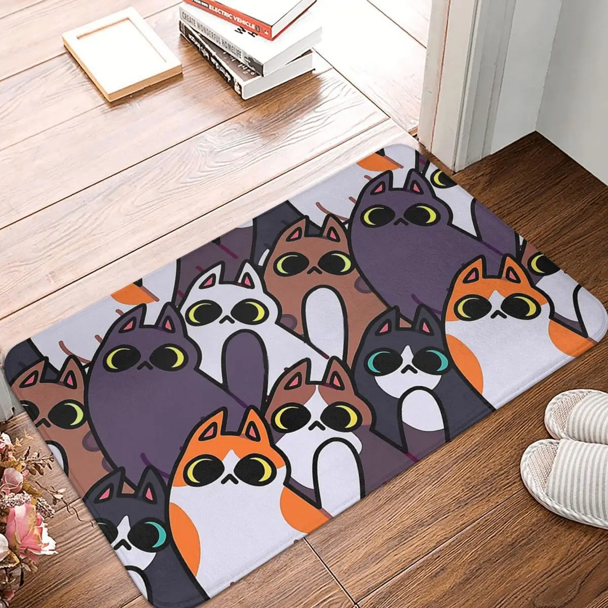 

Lovely little animals Non-slip Doormat Cats Pattern Bath Bedroom Mat Welcome Carpet Indoor Modern Decor