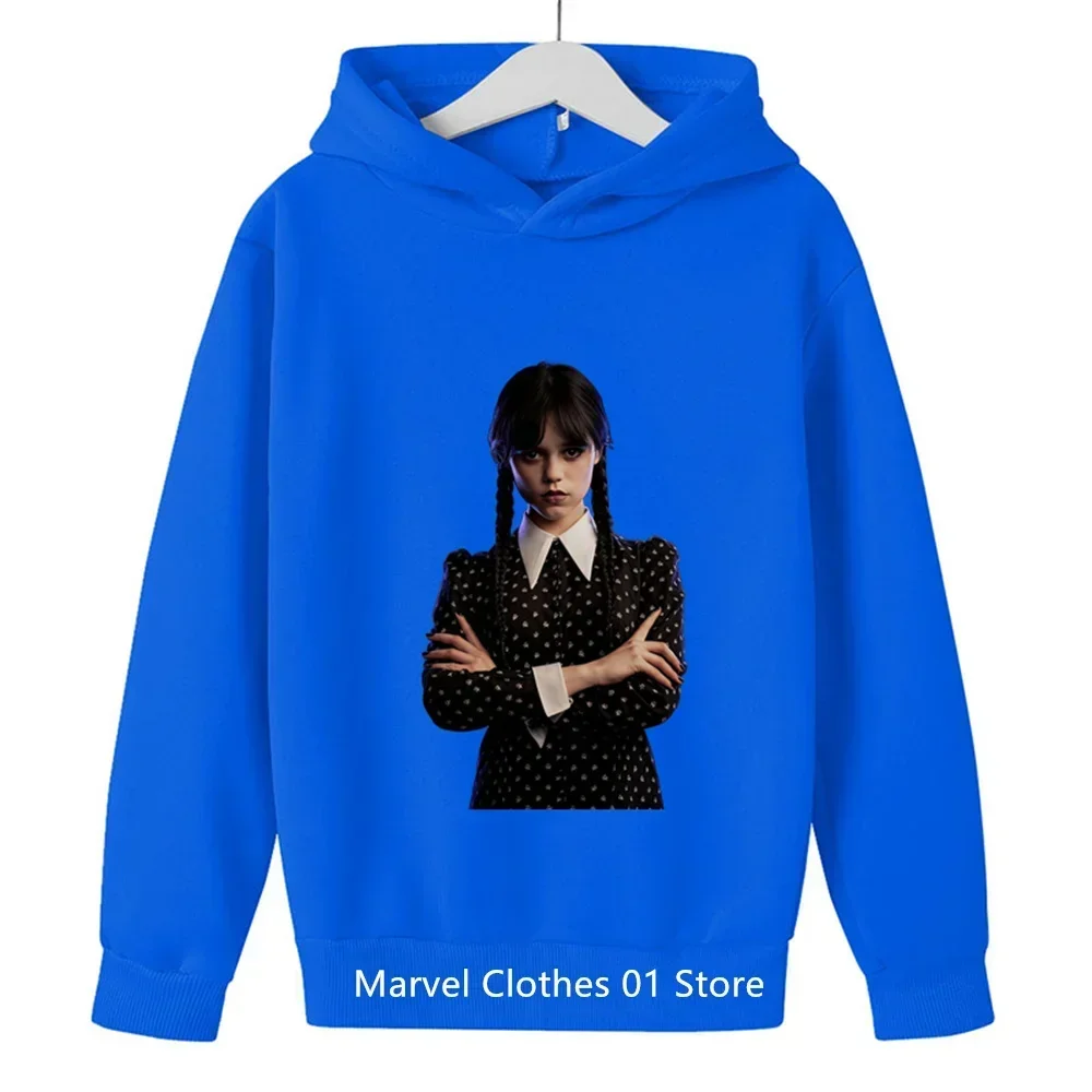 90s Sweatshirt Wednesday Addams Hoodie Children I Hate People Cartoon Clothes Kid Girl Boy Nevermore Academy Hoody Baby Tops