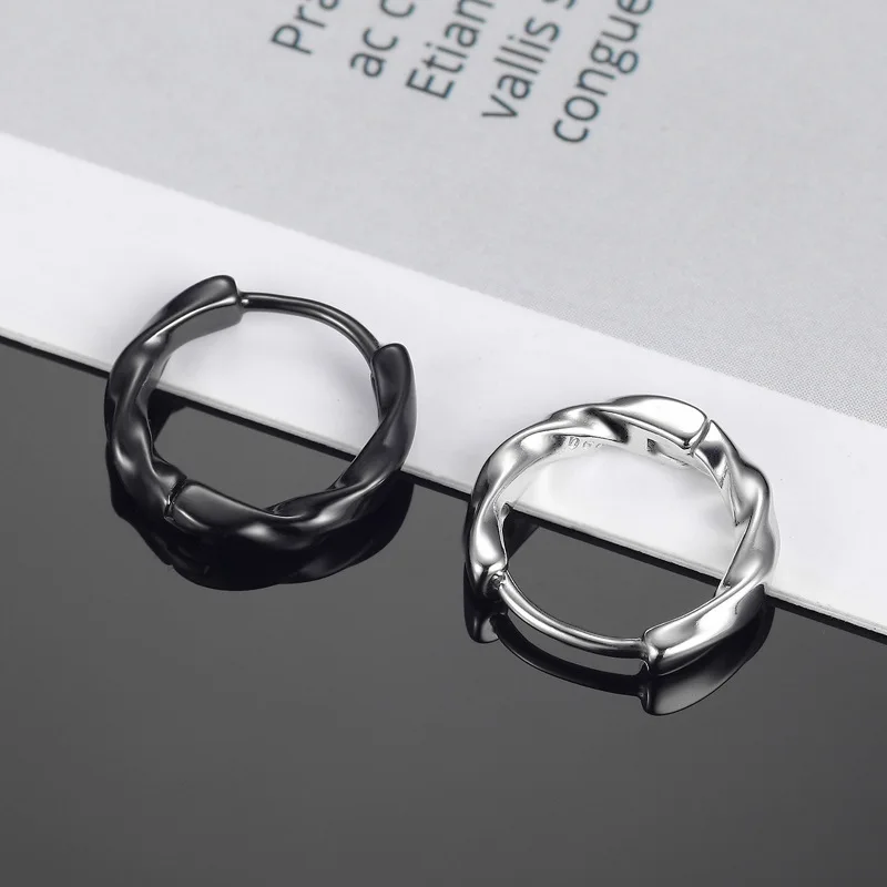 Mobius Hoop Earrings for Men Korean Twisted Ear Cuffs Hip Hop