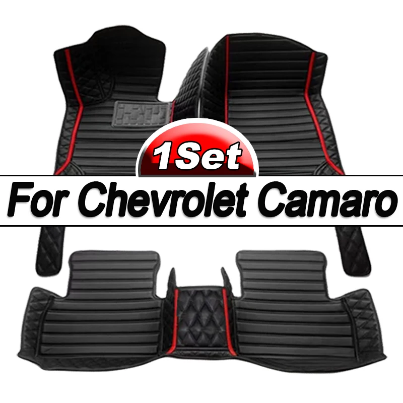 

Custom Auto Luxury Leather Car Floor Mat For Chevrolet Camaro 2010 2011 2012 2013 Car Mat Full Set Women Waterproof Accessories
