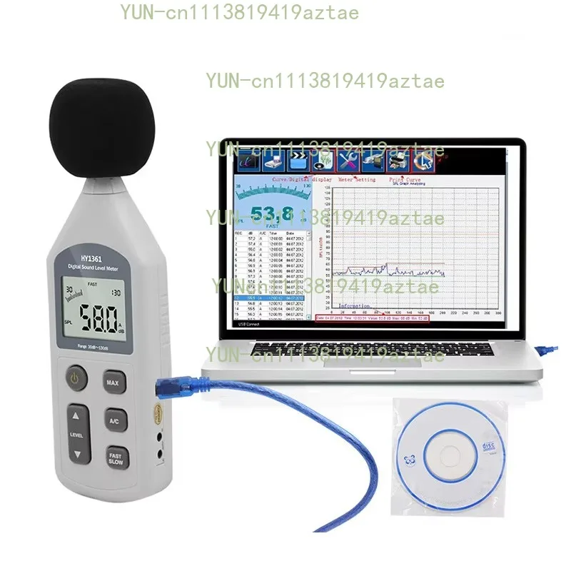 HY1361 Digital Decibel Meter USB Noise Level Meter Environmental Noise Tester Detector Monitor