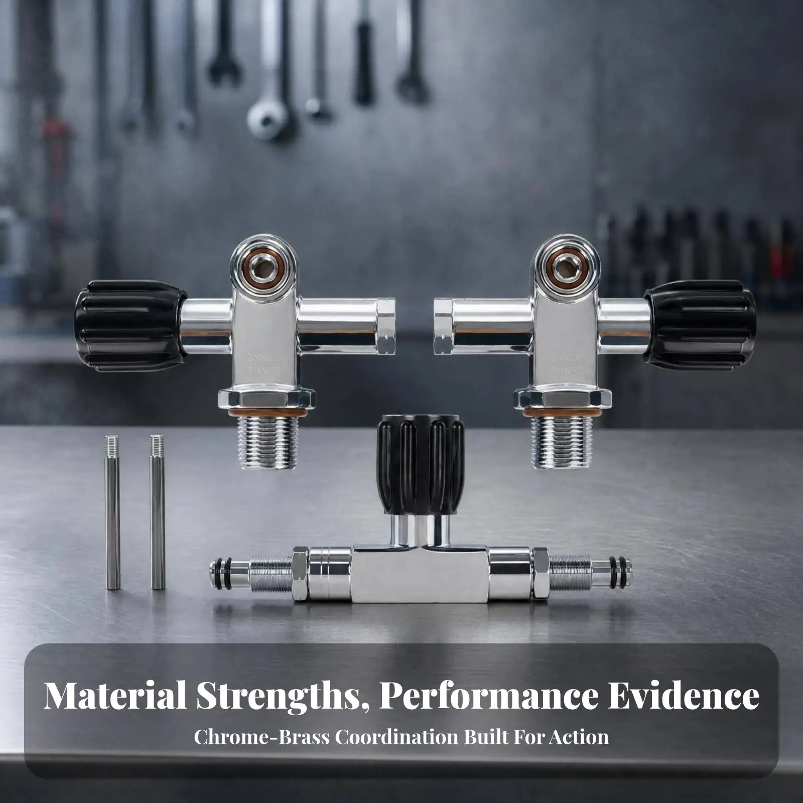 3500 Psi Underwater Equipment Threaded Metal Ends Double Cylinder Valve
