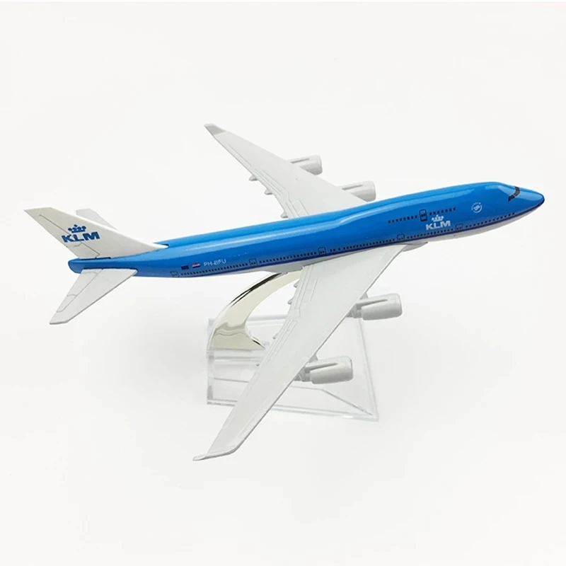 Avion jouet en alliage métallique pour enfants, modèle d'avion en jouet, Boeing B747-400 KLM Royal néerlandais, 16CM, cadeau pour enfants