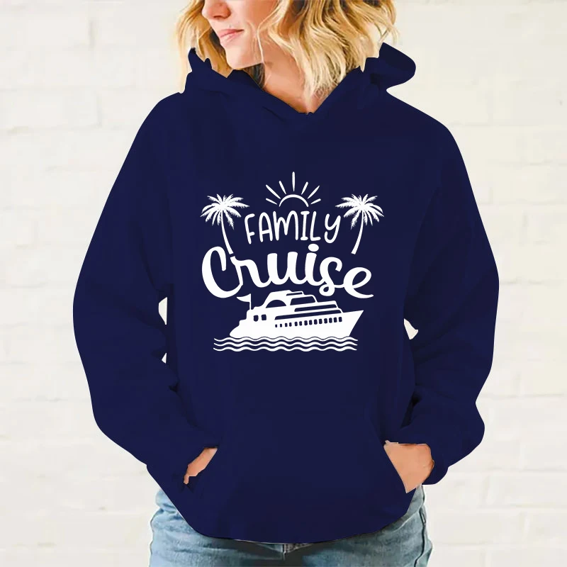 y2k hoodies New Family Cruise Pattern Print Hoodies For Women Fashion Casual Sports Sweatshirts Ladies Pullovers Tops