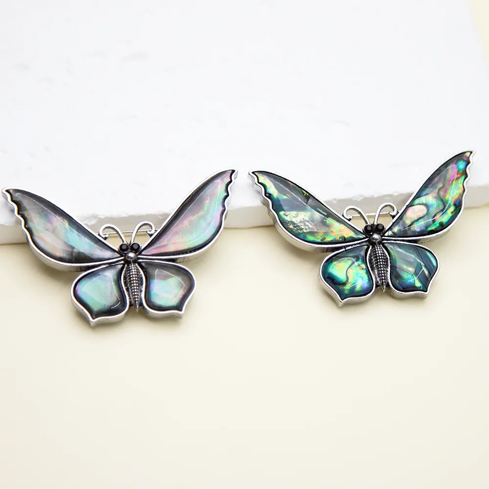 1 قطعة 35*61 مللي متر أذن البحر الطبيعية قذيفة دبابيس فراشة على شكل دبابيس المعلقات مجوهرات DIY بها بنفسك لصنع القلائد النساء مجوهرات