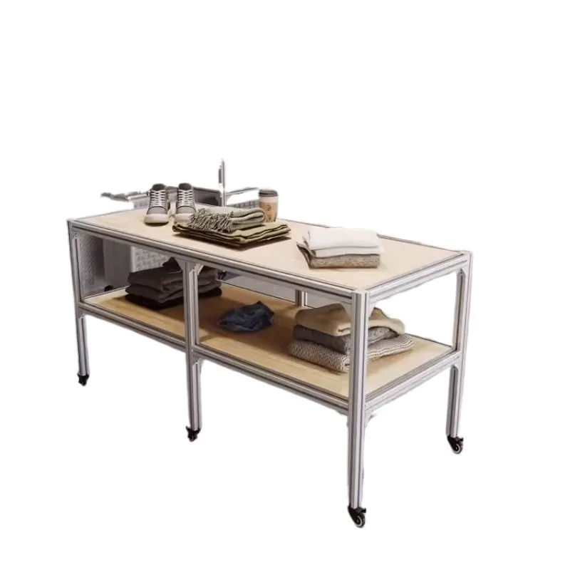 

Clothing store display stand Aluminum profile movable table Accessories display water table