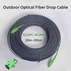 60m/70m/80m/90m/100m ftth sc/APC-SC/apc cabo de fibra óptica de queda ao ar livre modo único cabo de remendo de fibra óptica de modo único