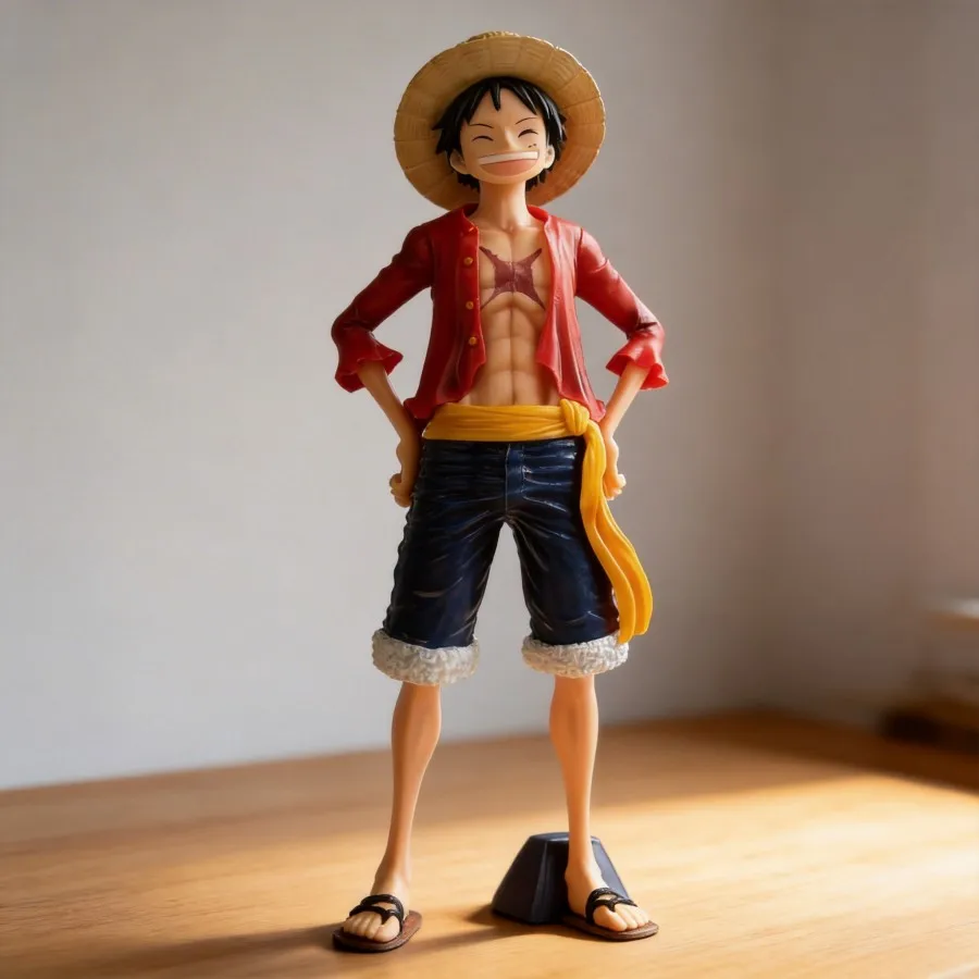 

One Piece Luffy Figure Smile Version 3 Face Swap Confident Style Anime Model Desktop Decoration Gift 26cm