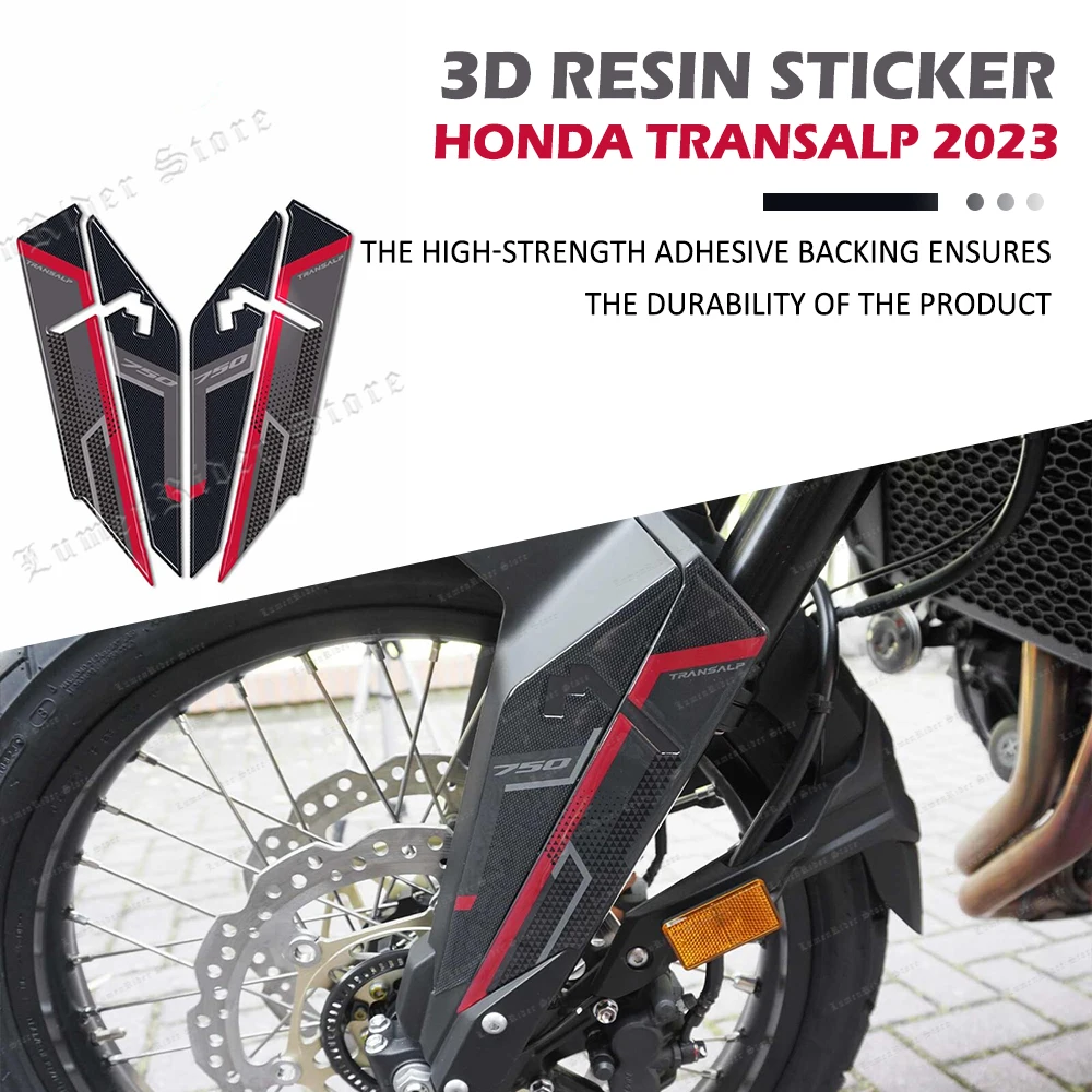 Motorcycle 3D Gel Resin Stickers Kit Guards Front Fender For HONDA XL750 TRANSALP DAL 2023