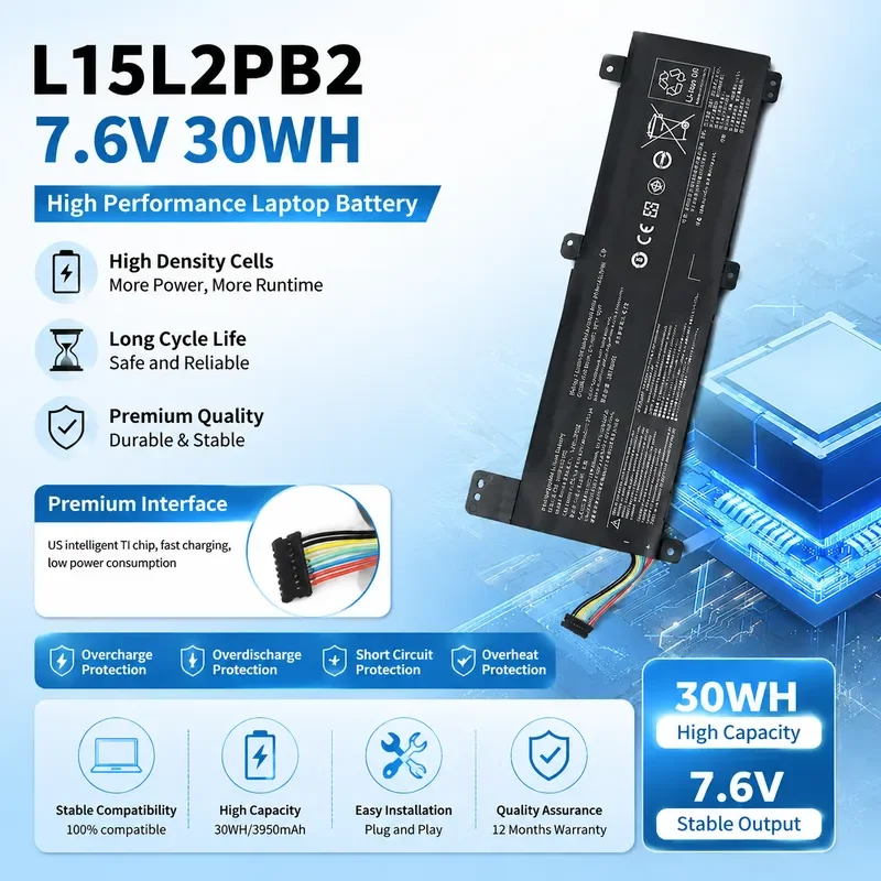 Replacement Battery for Lenovo IdeaPad Xiaoxin 310-14ISK L15M2PB2 L15L2PB2 Laptop Internal Li-ion Power Supply