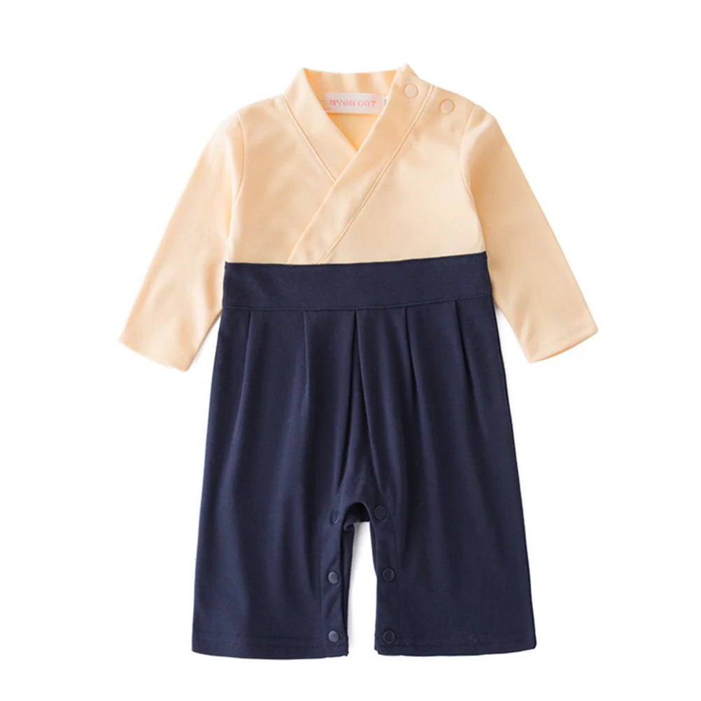 

Long Sleeve Baby Romper Kimono Jumpsuit Cotton Comfortable Infant Outfit Boys 3 to 6 Months Daily Wear Sleep