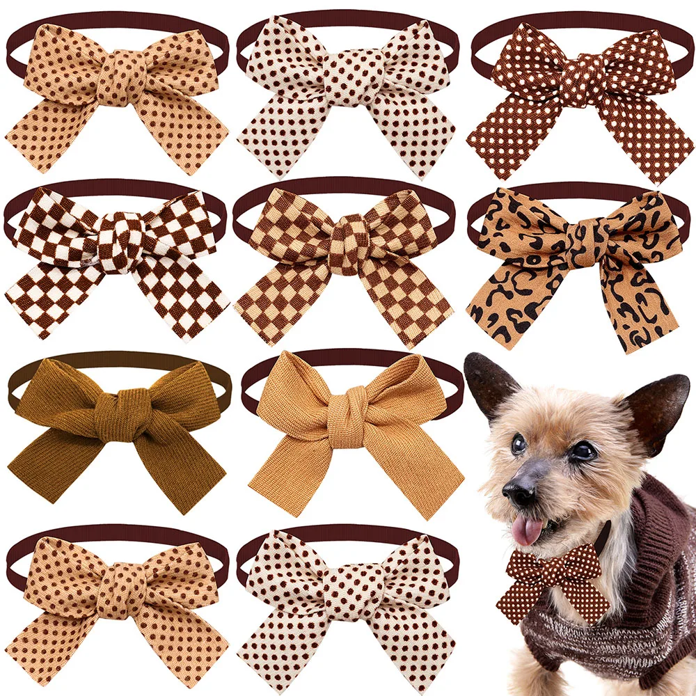 Autumn Pet Dog Bowtie Pet Bow Tie Plaid Dot Cat Puppy Grooming Bows for Small Dogs Classic Pets Collar Dog Cats Accessories