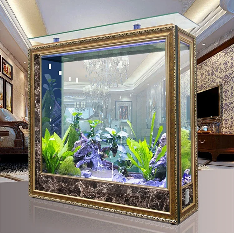 Simple Living Room Aquariums Glass Ecological Box Large Office Appreciate Fishbowl Betta Cabinet Pet Products Аквариум FYFT