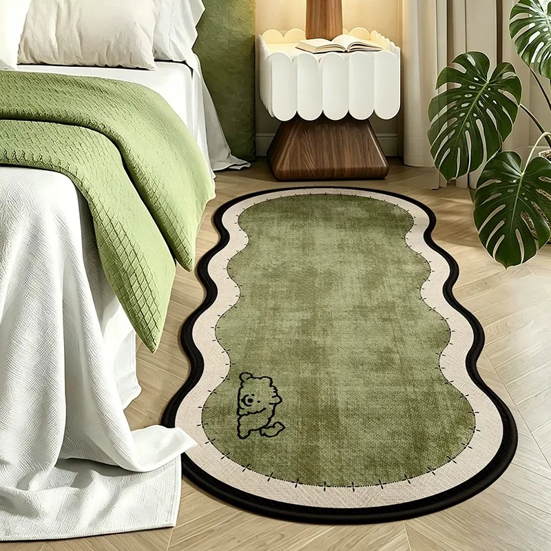 Bedroom Bedside Carpet Stain-resistant Wear-resistant Dirt-resistant Floor Mat Irregular Long Rug Retro Style Home Decor Rugs