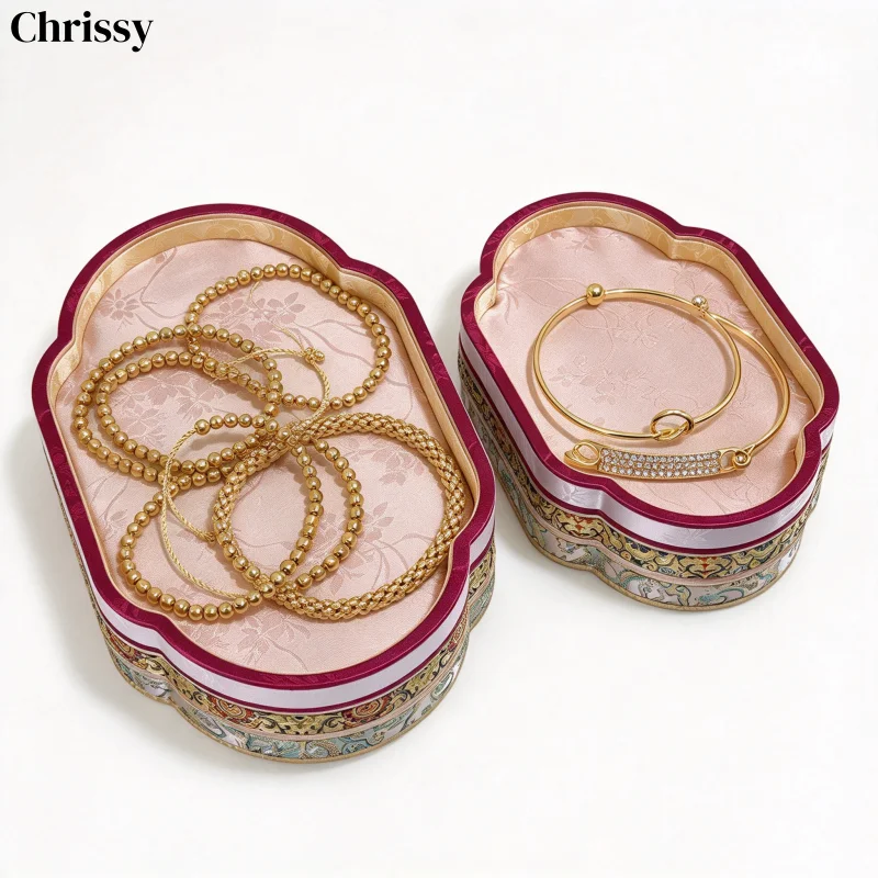 Royal Wedding Jewelry Display Tray, Luxury Organizer for Jade Bracelet Ring, Engagement Gift for Bride, Eid Present