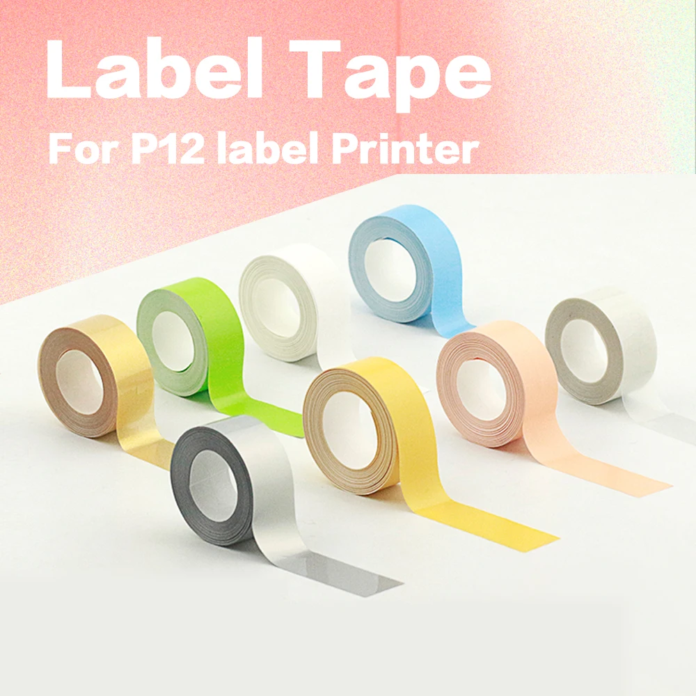 

3PK P15 P12 Thermal Printer Continuous Label Paper 15mm*7m White/Transparent Self Adhesive Sticker Label Tape Thermal label Roll