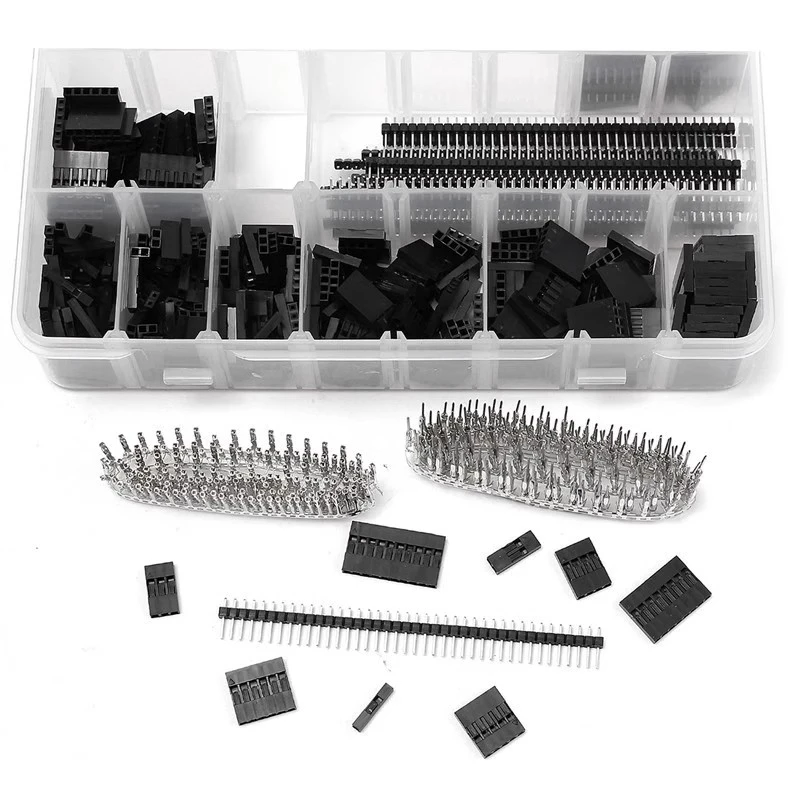 DuPont-Jumper Conector Shell com Kit Terminal, Cabeçalho do Pin, 2,54mm, 1450Pcs